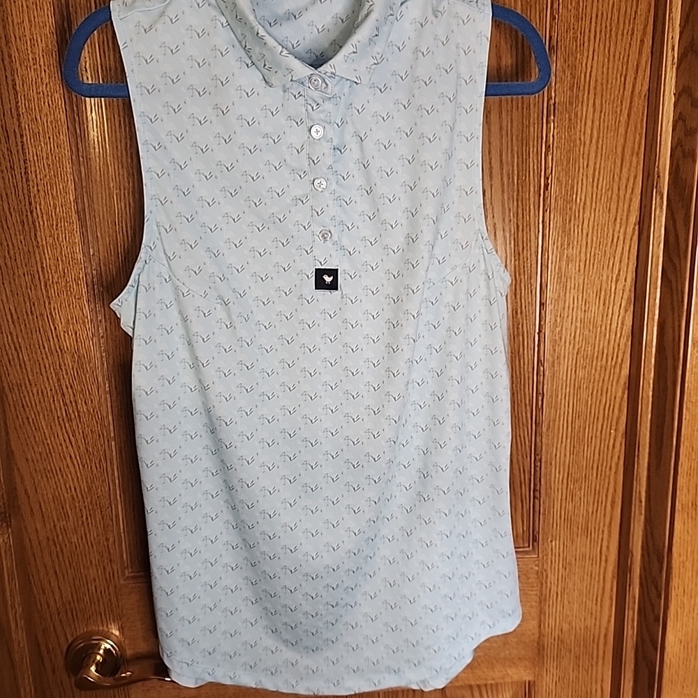 Bad Birdie Light Blue Patterned Blouse